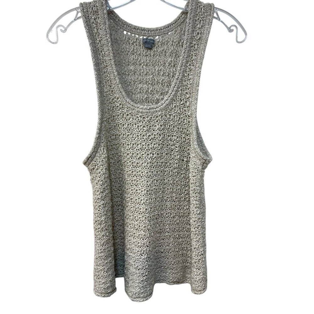 AERIE OPEN WEAVE CROCHET TANK TOP WOMEN'S SIZE XL Beach Vacation Boho Sheer